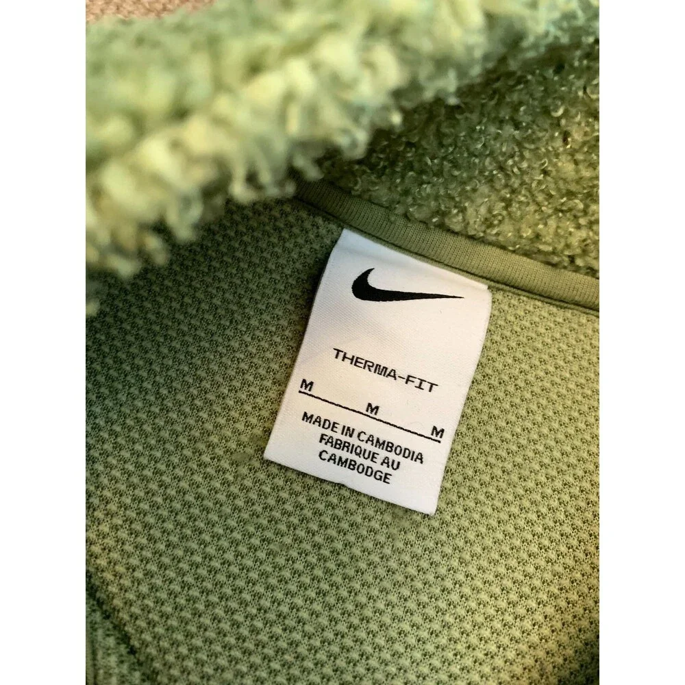 Nike Sweater Womens M Therma-Fit Sherpa Boucle Fleece 1/4 Zip Cropped Pullover
